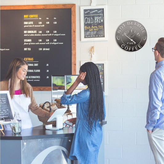 "Coffee Fuel Gauge" Metal Wall Decor