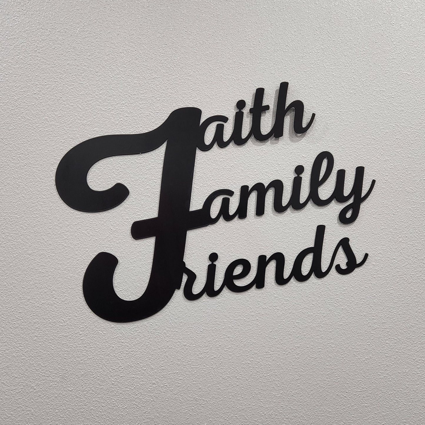 "Faith, Family, Friends" Metal Word Art Wall Decor