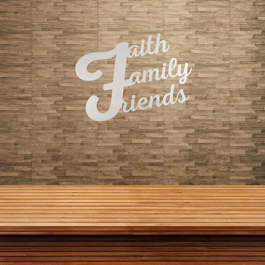 "Faith, Family, Friends" Metal Word Art Wall Decor
