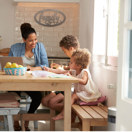 "Family" Oval Metal Word Art Wall Decor