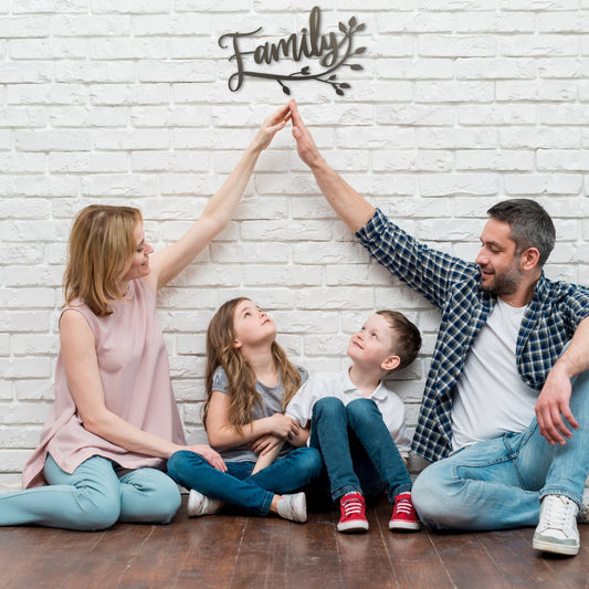 "Family" Branch Metal Word Art Wall Decor