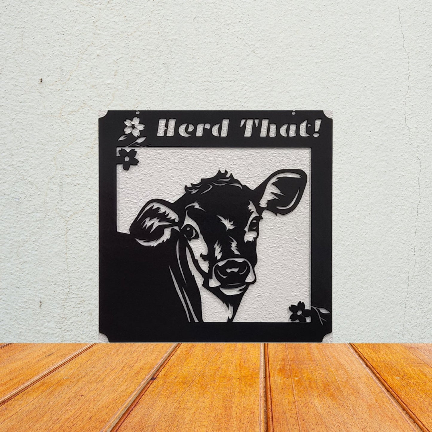 "Herd That" Metal Cow Wall Decor