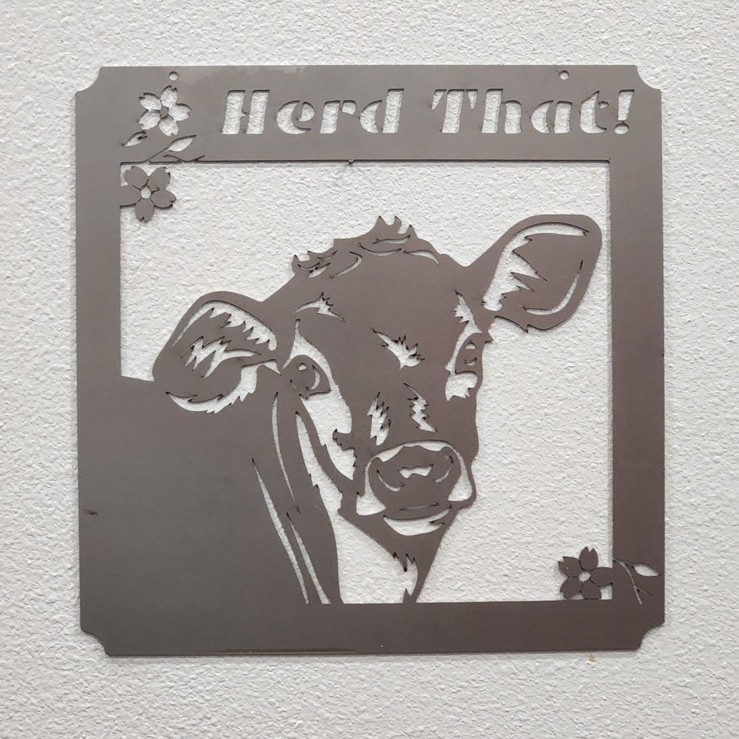"Herd That" Metal Cow Wall Decor