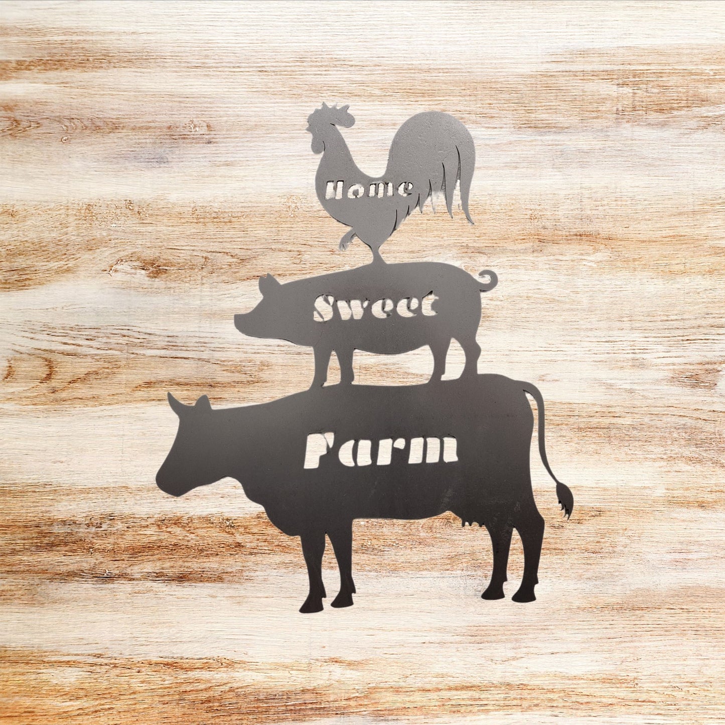 "Home Sweet Farm" Metal Farm Animals Wall Decor