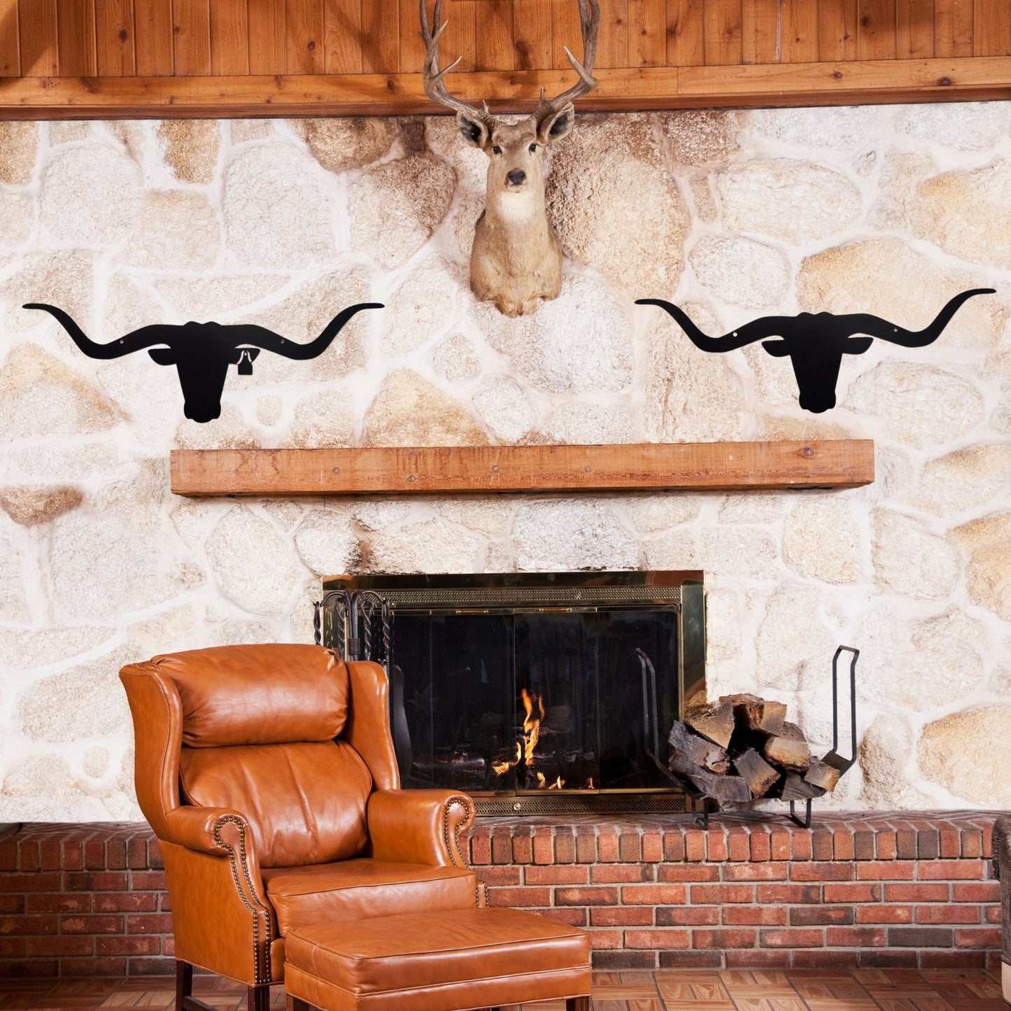 "Tagged Longhorn" Metal Cow Wall Decor