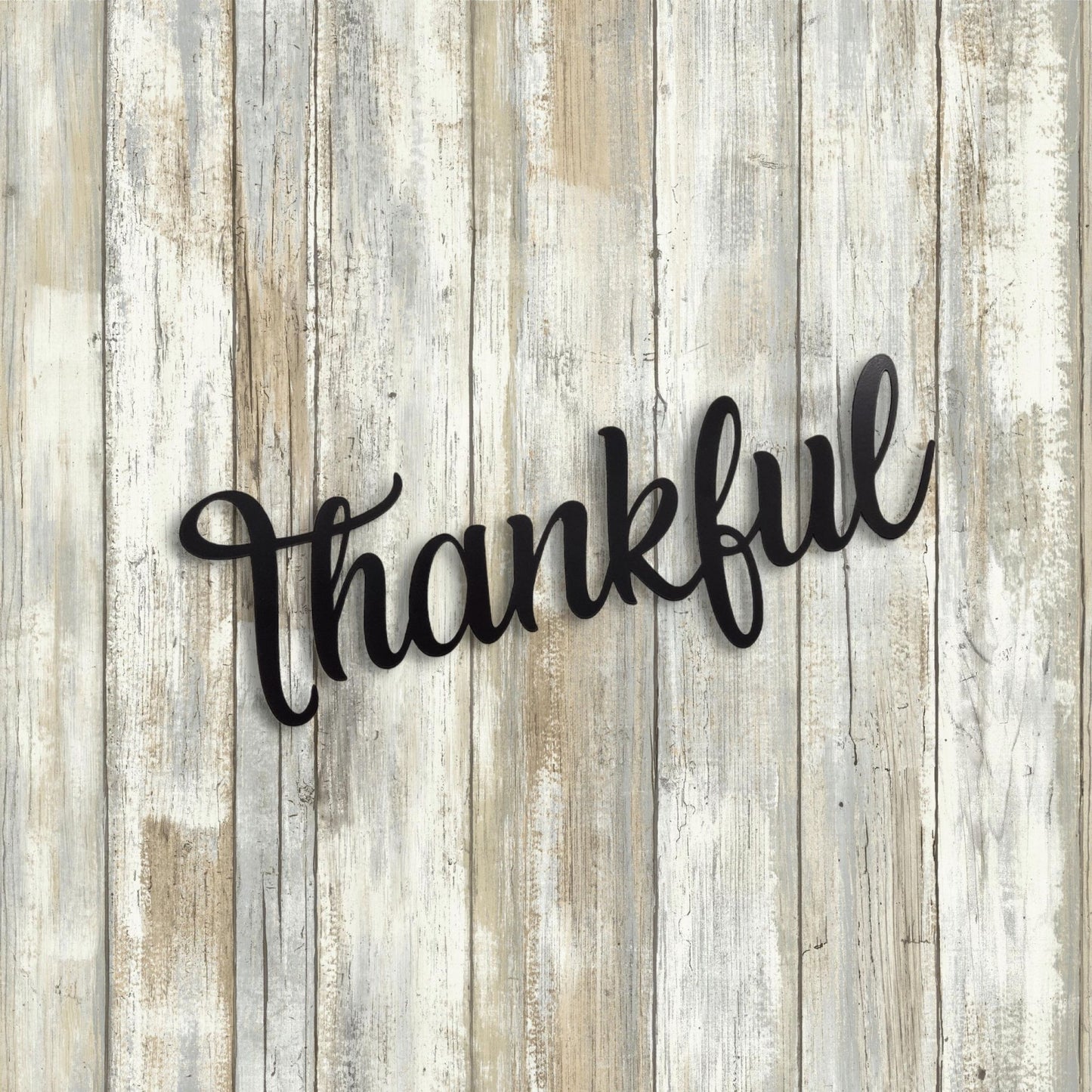 "Thankful" Metal Word Art Wall Decor