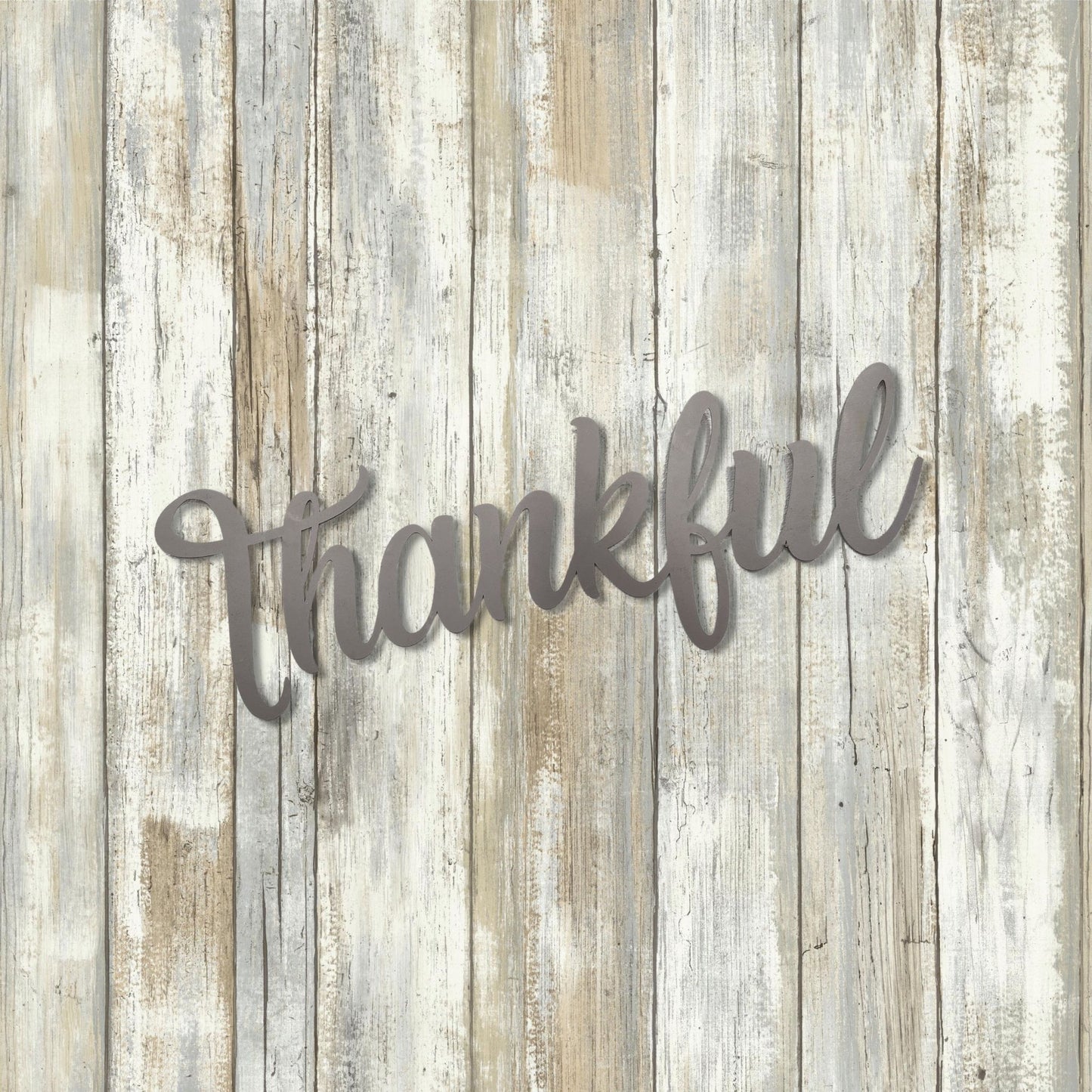 "Thankful" Metal Word Art Wall Decor
