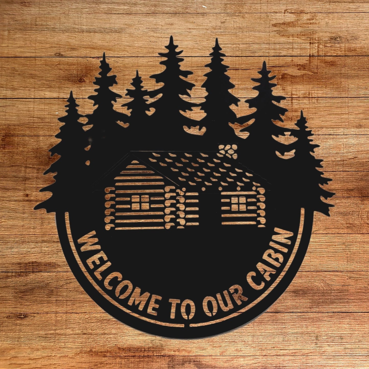 "Welcome To Our Cabin" Metal Wall Decor