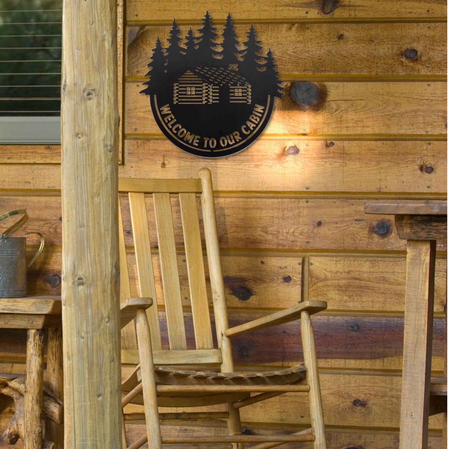 "Welcome To Our Cabin" Metal Wall Decor