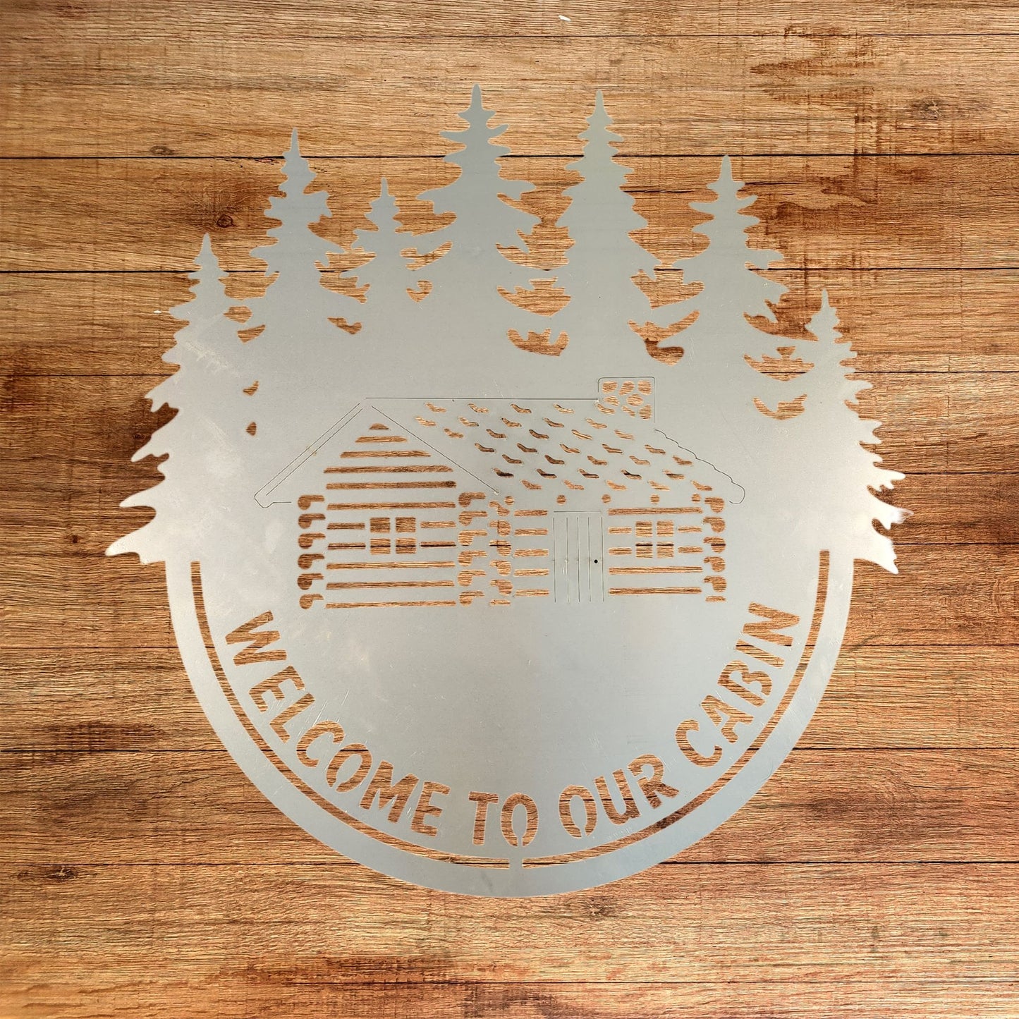 "Welcome To Our Cabin" Metal Wall Decor