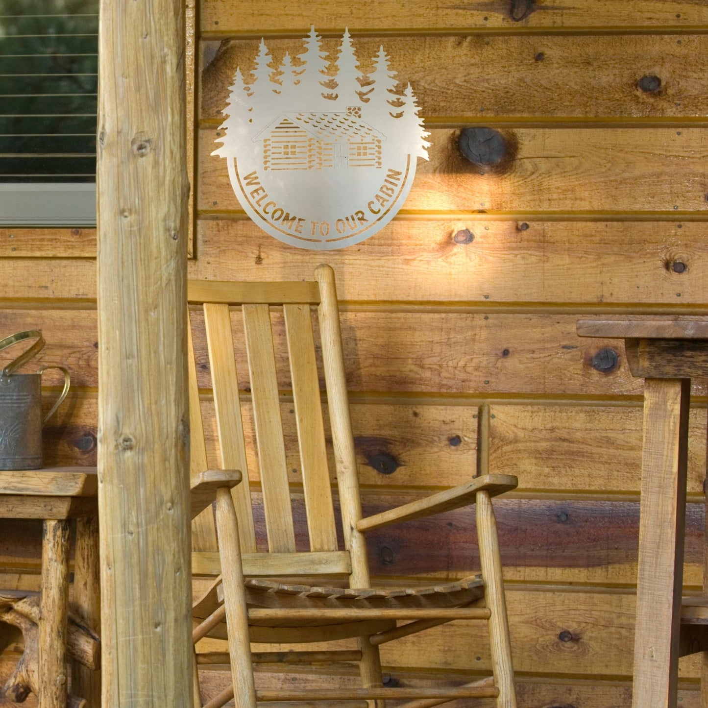 "Welcome To Our Cabin" Metal Wall Decor
