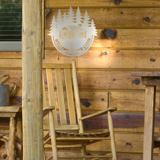 "Welcome To Our Cabin" Metal Wall Decor