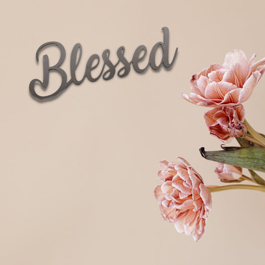 "Blessed" Metal Word Art Wall Decor