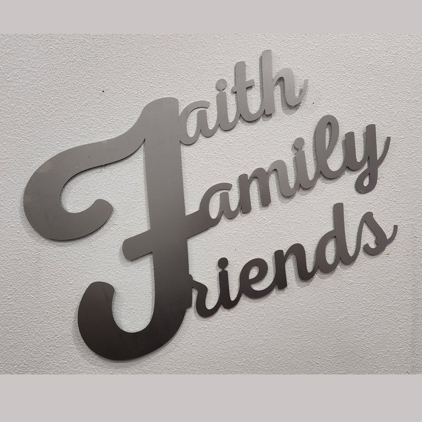 "Faith, Family, Friends" Metal Word Art Wall Decor