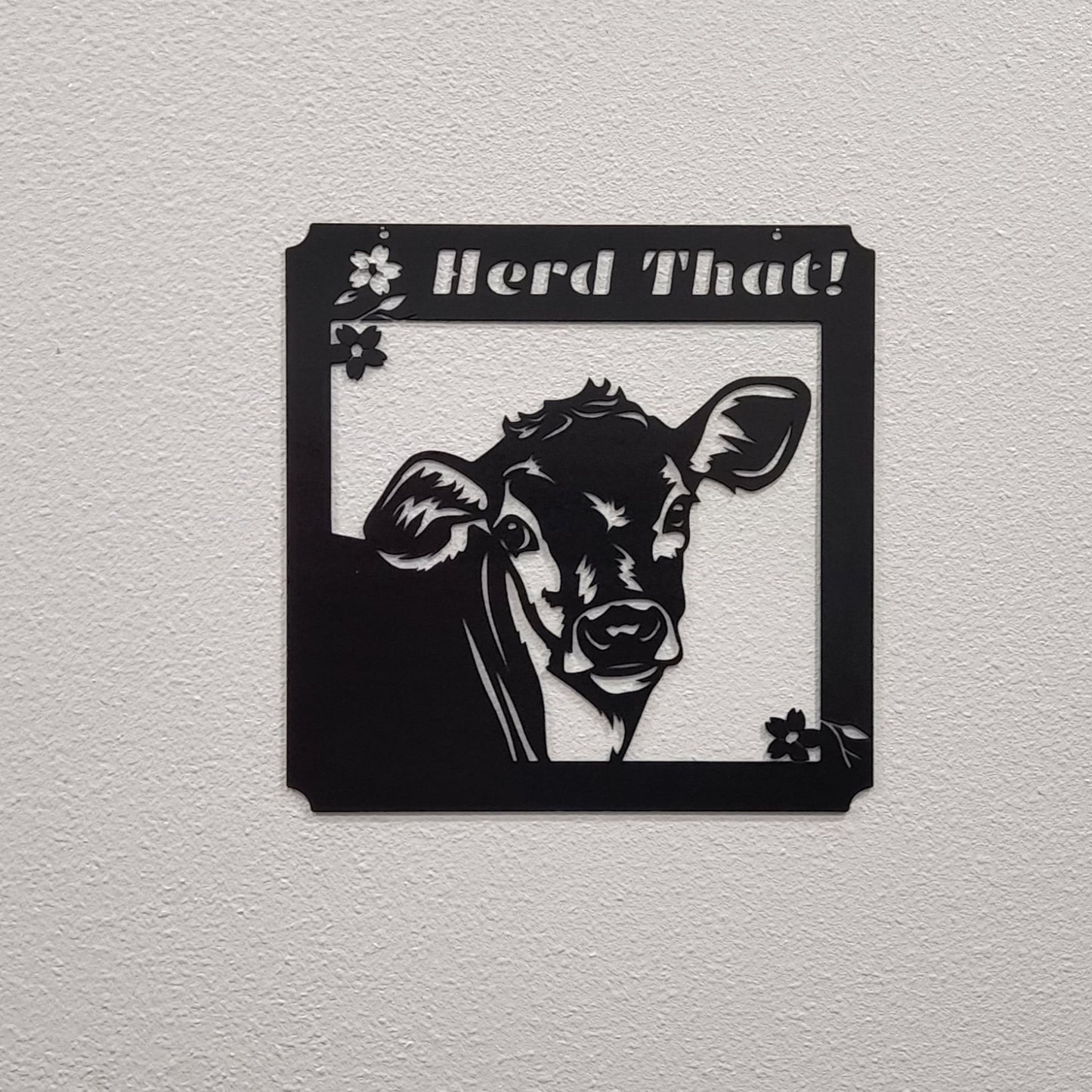 "Herd That" Metal Cow Wall Decor