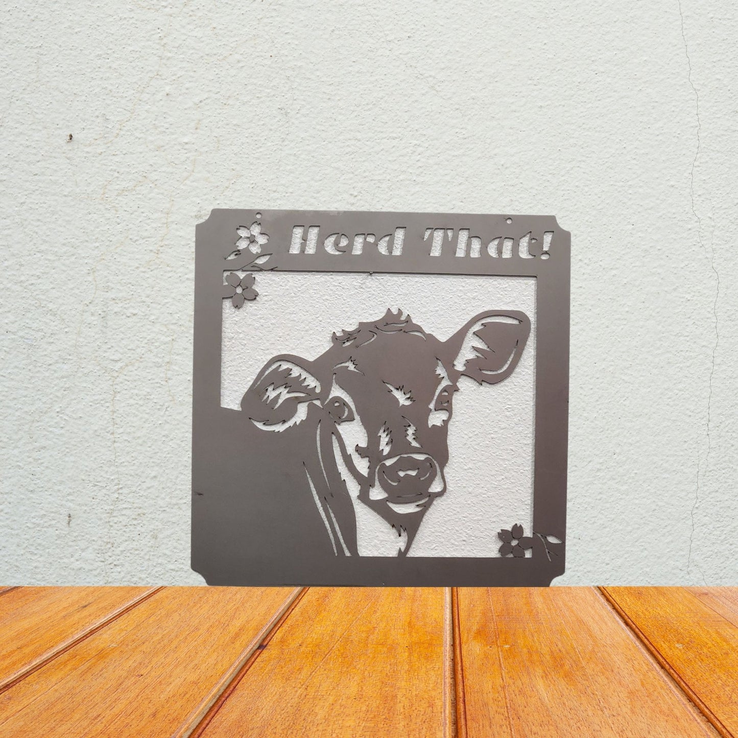 "Herd That" Metal Cow Wall Decor
