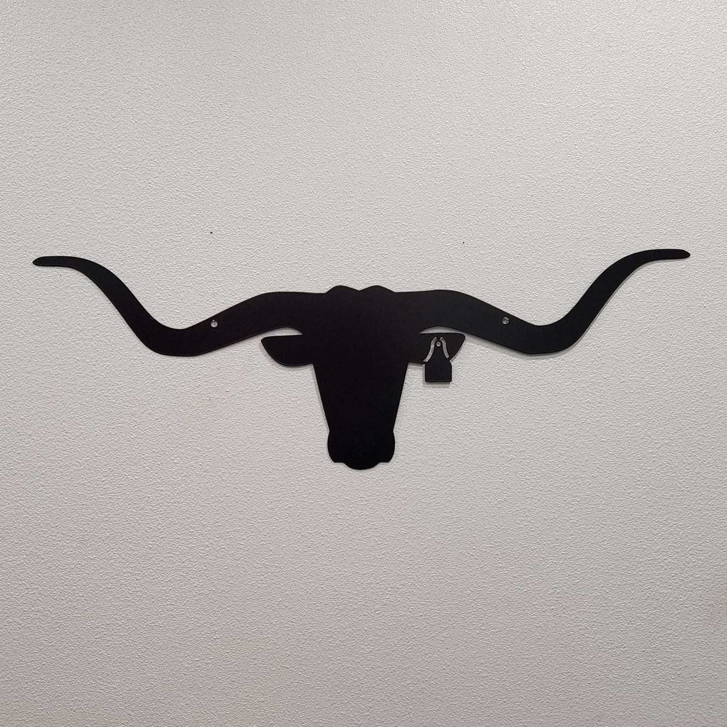 "Tagged Longhorn" Metal Cow Wall Decor