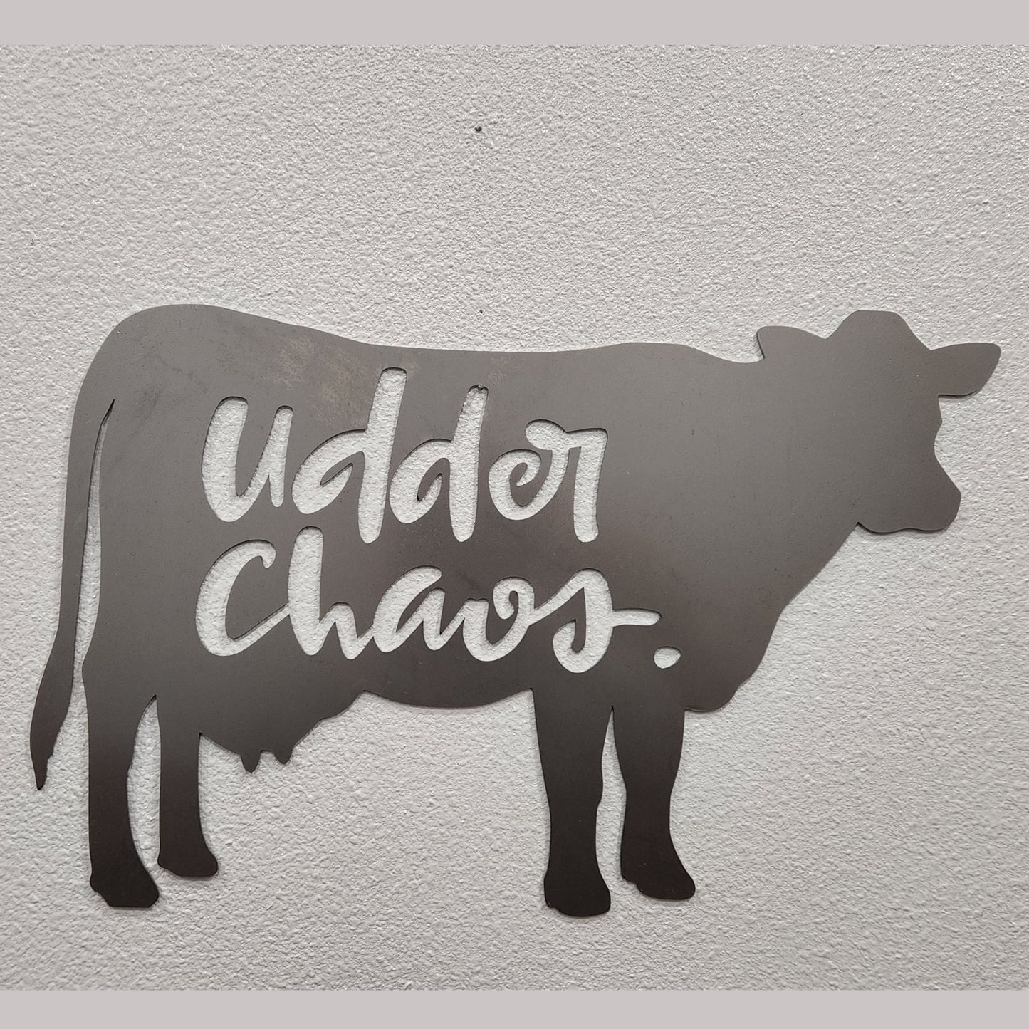 "Udder Chaos" Metal Cow Wall Decor